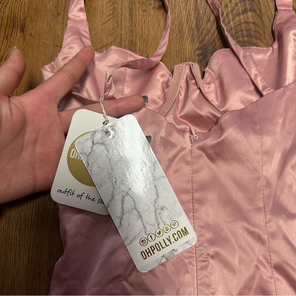 NWT Oh Polly Satin Mini Dress - Picture 3 of 6